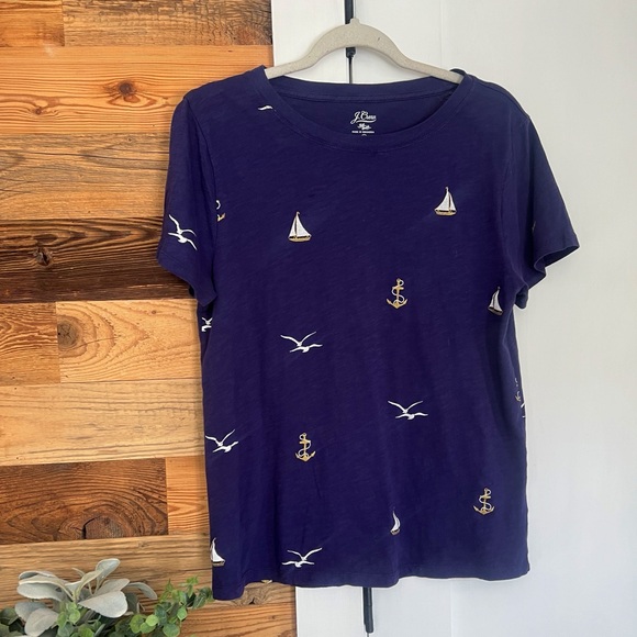 J.Crew Vintage Cotton Sailboat T-shirt - Picture 2 of 3